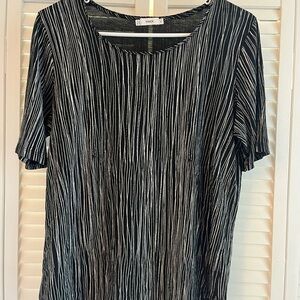 Vince. Black and White stripe scoop neck blouse
